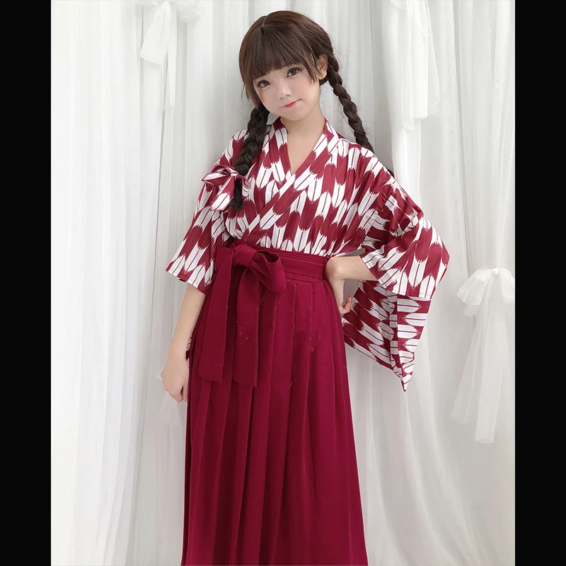 Женское платье с длинным рукавом и принтом в японском стиле|Одежда Азии островов