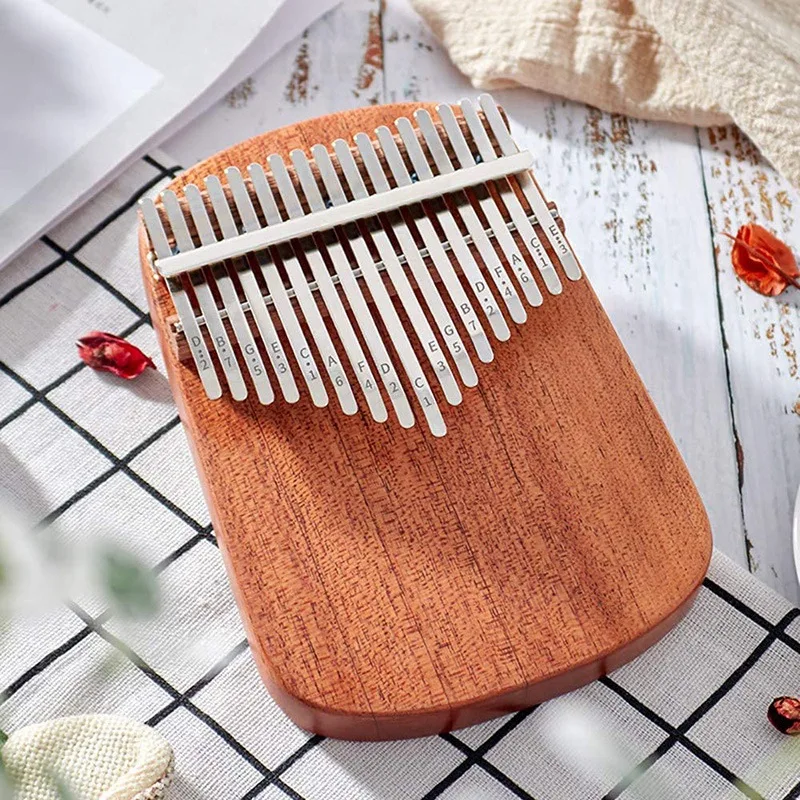 17-клавишное пианино Kalimba с большим пальцем панель из красного дерева и ели