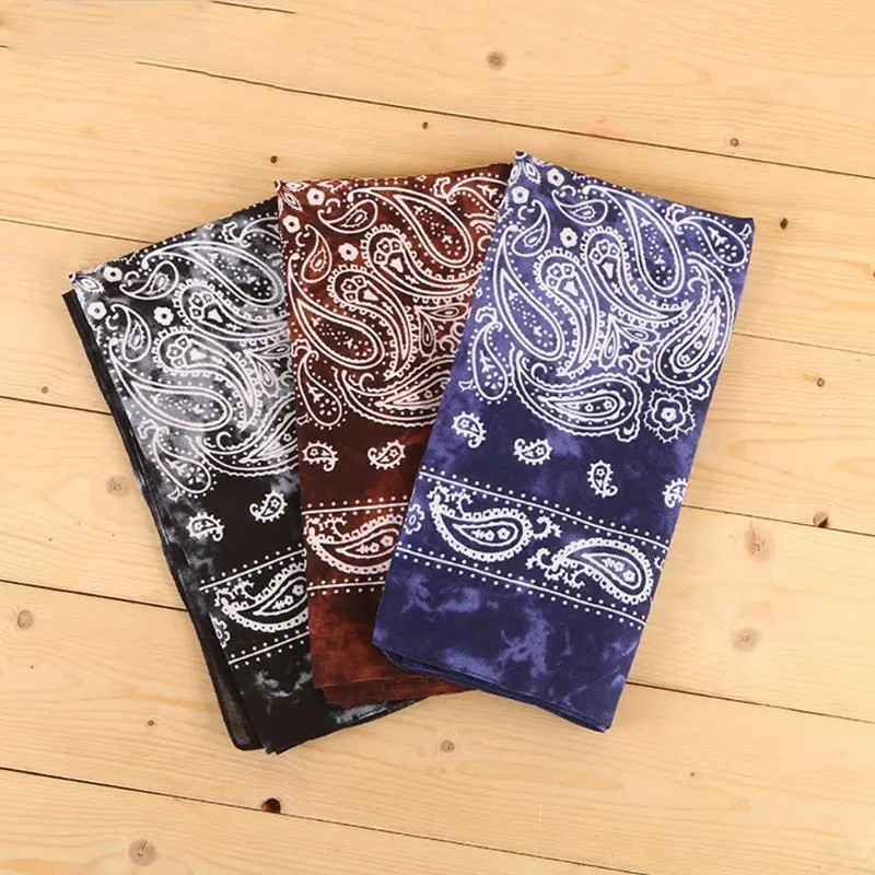Японский винтажный хлопковый квадратный шарф унисекс бандана с принтом пейсли и