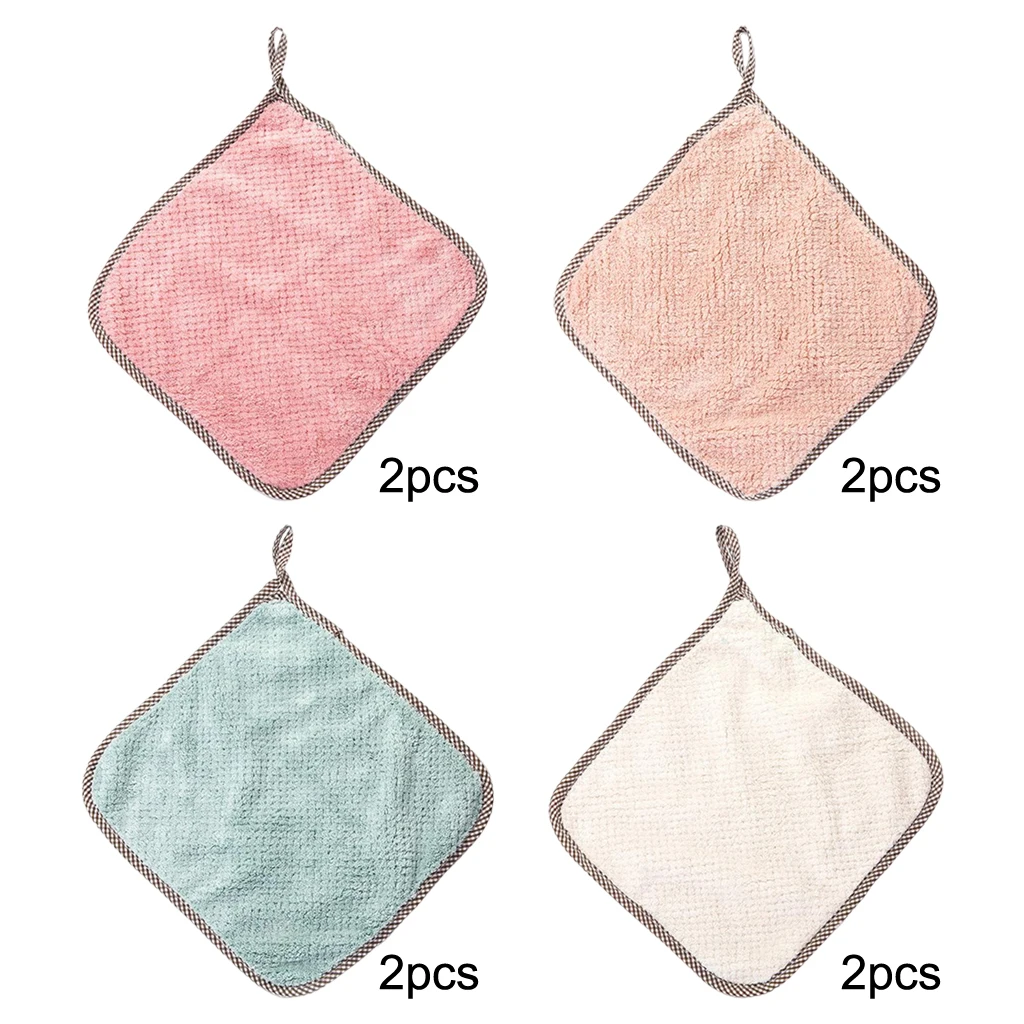 

2pcs Absorbent Microfiber Kitchen Dish Cloth Non-stick Oil Household Cleaning Wiping Towel