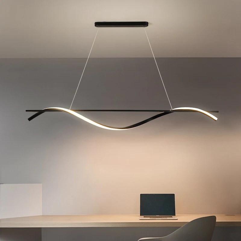 Kopen Moderne Minimalistische Led Hanglampen Nordic Dinging Kamer Eiland Creatieve Lange Opknoping Lamp Restaurant Koffie Bar Kantoor Armaturen