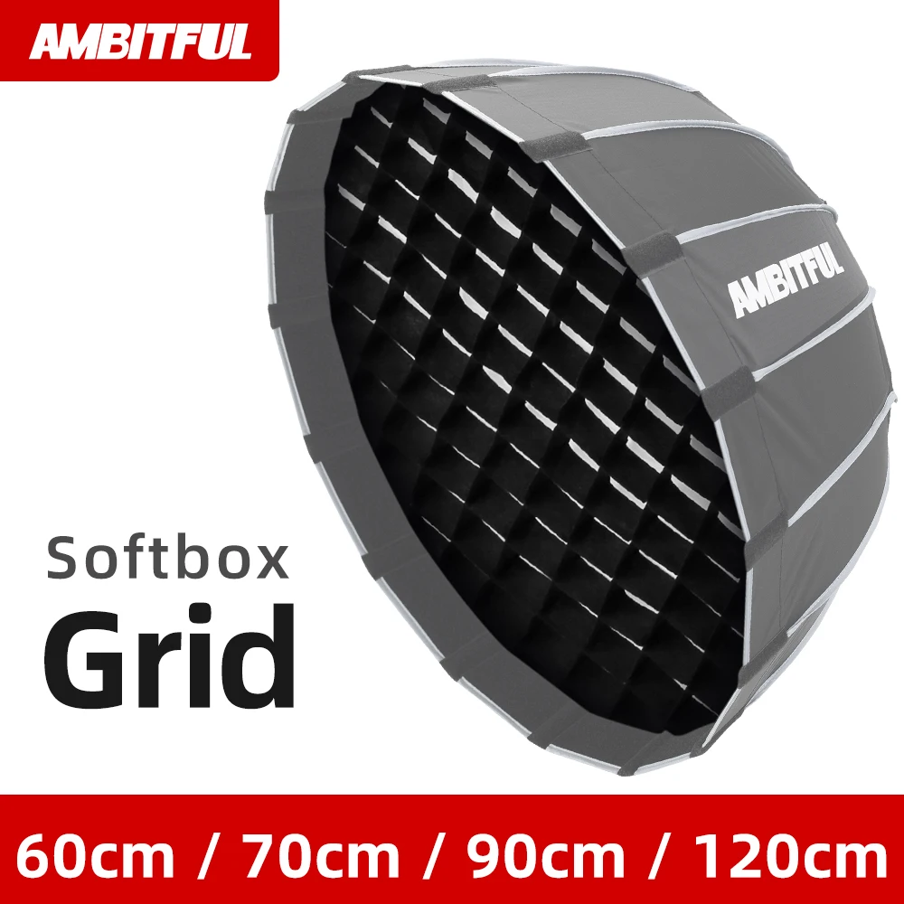 Мягкая сетка AMBITFUL 60 см 70 90 120 соты для Godox Aputure Nanlite Neewer Deep параболическая софтбокс |