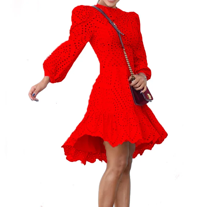 

BAMBOOBOY New Women Vintage Elegant Pinup Hollow Out Slim Party Club Lady A Line Dress FD007