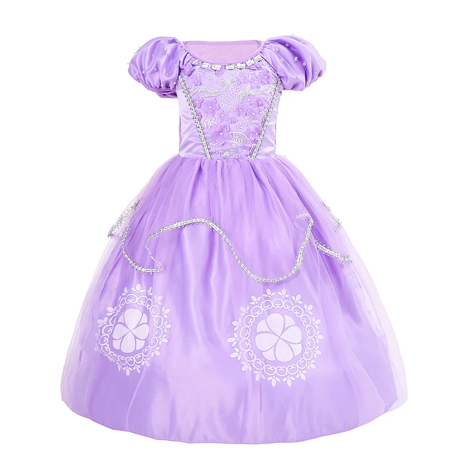 Платье-пачка принцессы Софии для девочек Нарядный костюм Хэллоуина Детские