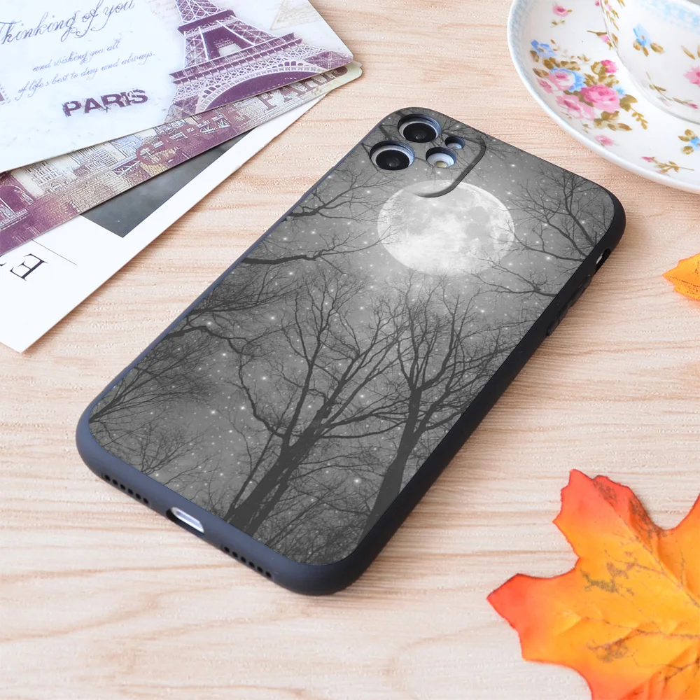 

May It Be A Light Dark Forest Moon Print Soft Silicone Matt Case For Apple iPhone Case