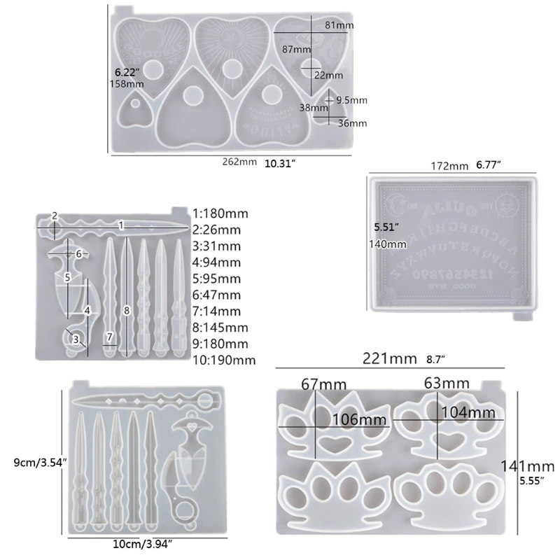 

Knuckles Silicone Resin Mold Epoxy Resin Finger Tiger Paw Self Defence Keychain Silicone Mold Kit Jewelry Making Tools