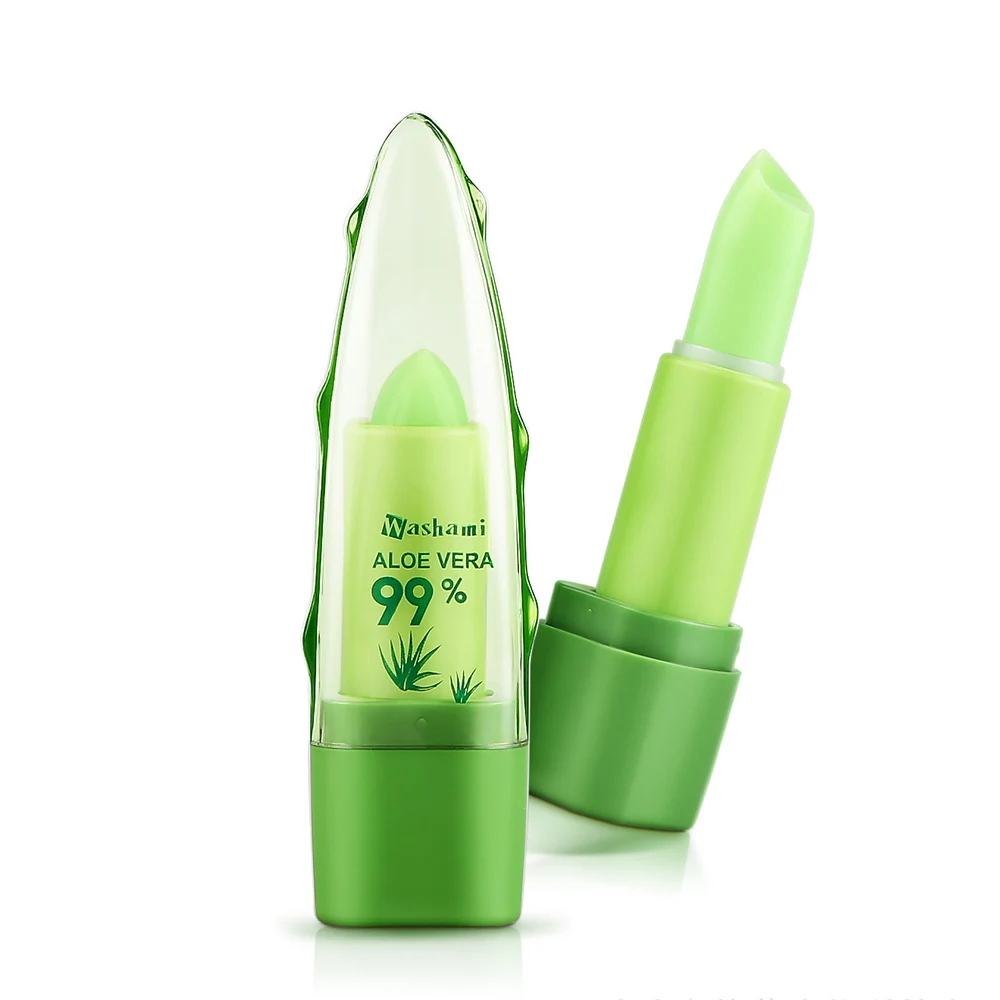

Pure Natural Aloe Vera Natural Moisturizer Lipstick Temperature Changed Color Lipbalm Magic Pink Protector Lips Cosmetics TSLM2