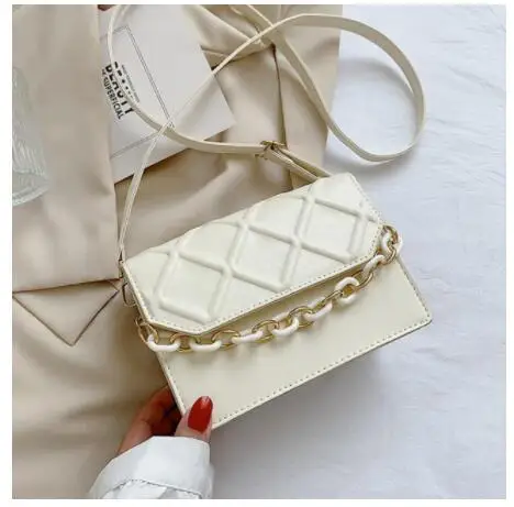 

New Fashion Women Shoulder Bag Plaid Pattern Crossbody Bags Casual Chain Handbags And Purses Square Female Hand Bag