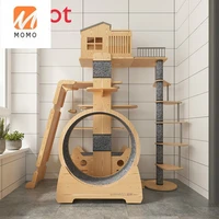 high end luxury cat climbing frame solid wood large cat nest cat tree integrated cat scratch board sisal small cat villa