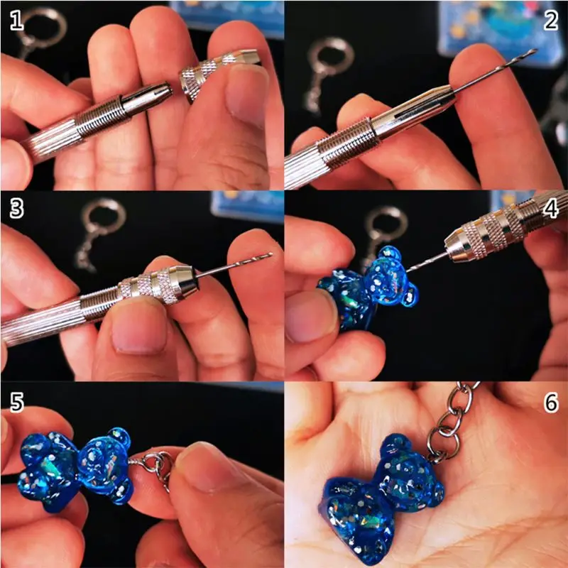 

DIY Handmade Bear Letters Epoxy Resin Molds Jewelry Making Key Chain Tools Kit