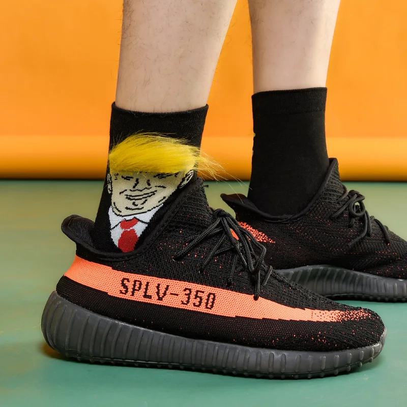 5 пар носки в стиле Дональд Трамп унисекс черные хип хоп мужские забавные