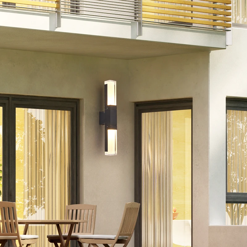 Светодиодный настенный светильник с двойным наконечником квадратный уличный