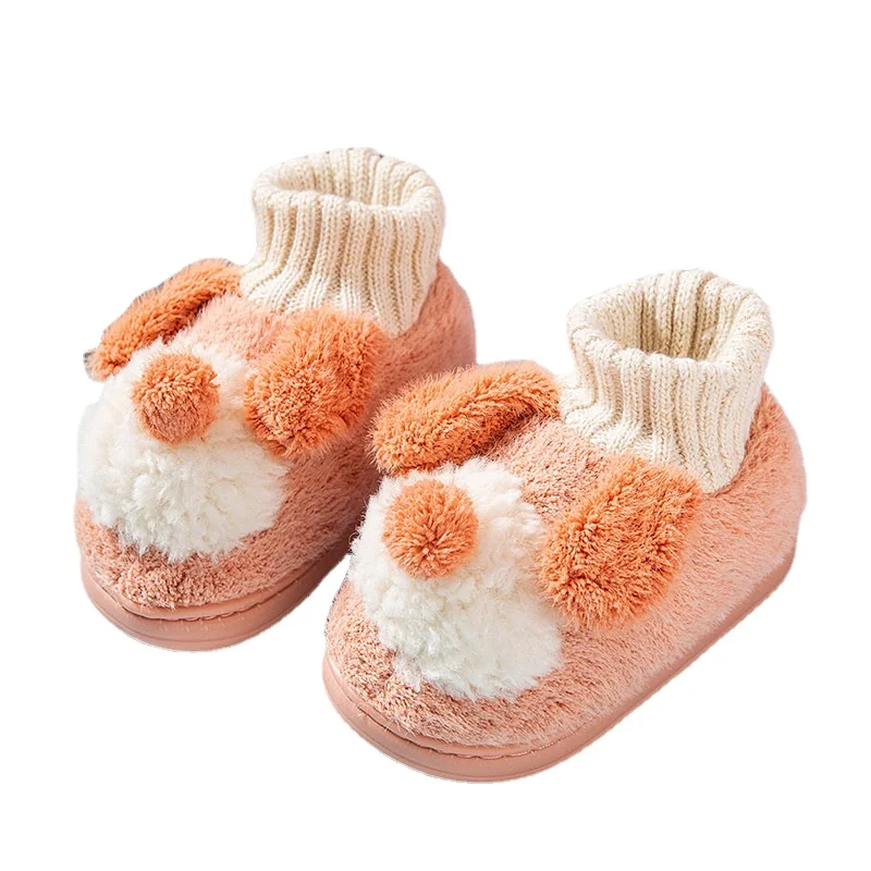 

Зимняя обувь для маленьких девочек, Мультяшные толстые теплые детские тапочки для мальчиков, внутренняя Женская хлопковая обувь SBA031