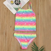 2021 girls swimwear for kids bikini set swimming two piece breathable outdoors sports casual bathing suit beach pool swimwear