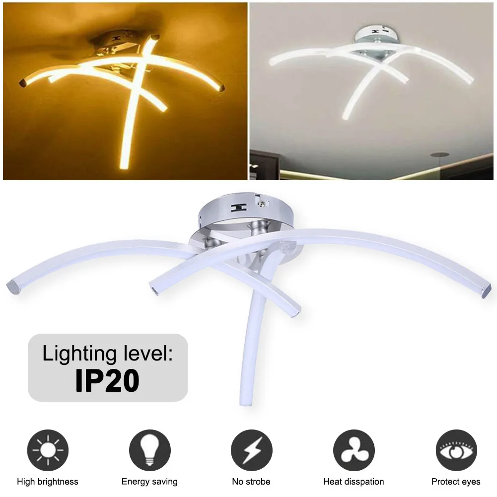 

Modern LED Ceiling Light 3 Arches Modern LED Lamp for Living Room Bedroom Kitchen Ceiling Lamp