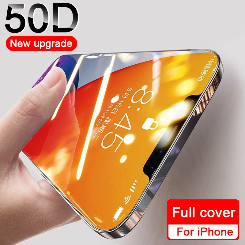 Закаленное стекло 50D с полным покрытием для iphone 11 12 PRO XS MAX X XR защита экрана на 6 6S 7 8