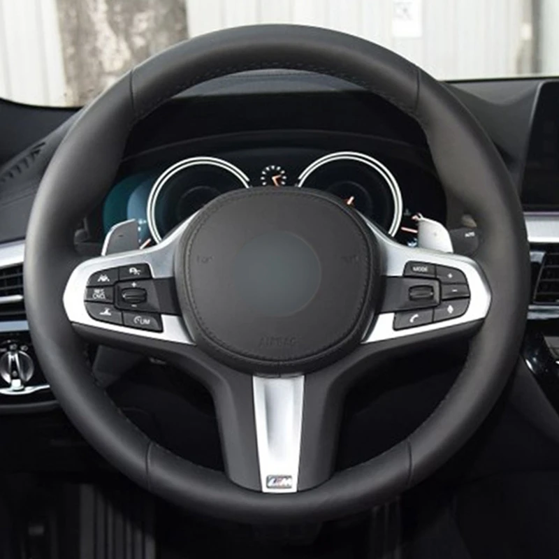 Сделай сам из мягкой черной замши кожаный чехол рулевого колеса автомобиля для BMW