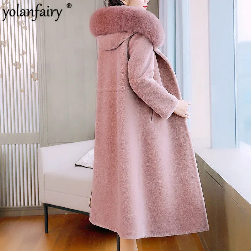 

Женское пальто с натуральным мехом, зимняя теплая куртка из овечьей шерсти, шерстяное пальто Abrigos Mujer Invierno 2020 8119-2 YY600