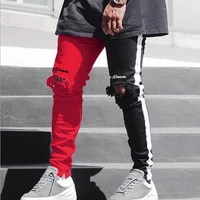 mens jeans slim fashion pants streetwear ripped pencil pants zipper skinny jeans for 2019 spring summer new brand new product