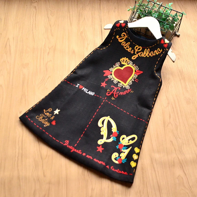 Пляжное платье для девочек летние детские платья-жилеты в винтажном королевском