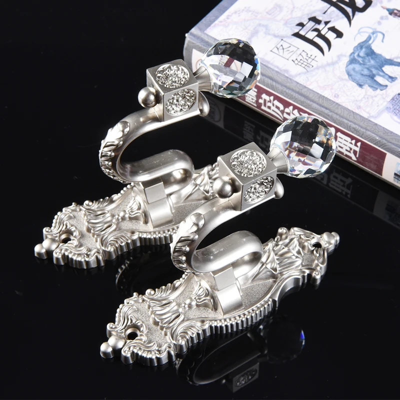 

2x Metal Crystal Curtain Holdback Hanger Wall Tie Backs Hooks Holder Home Decoration Curtain Tie Back Wall Hooks