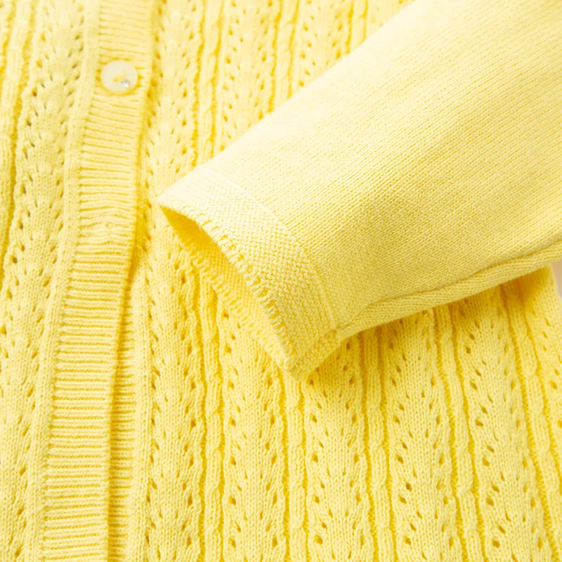 Детский трикотажный кардиган Однотонный свитер для маленьких девочек весна |