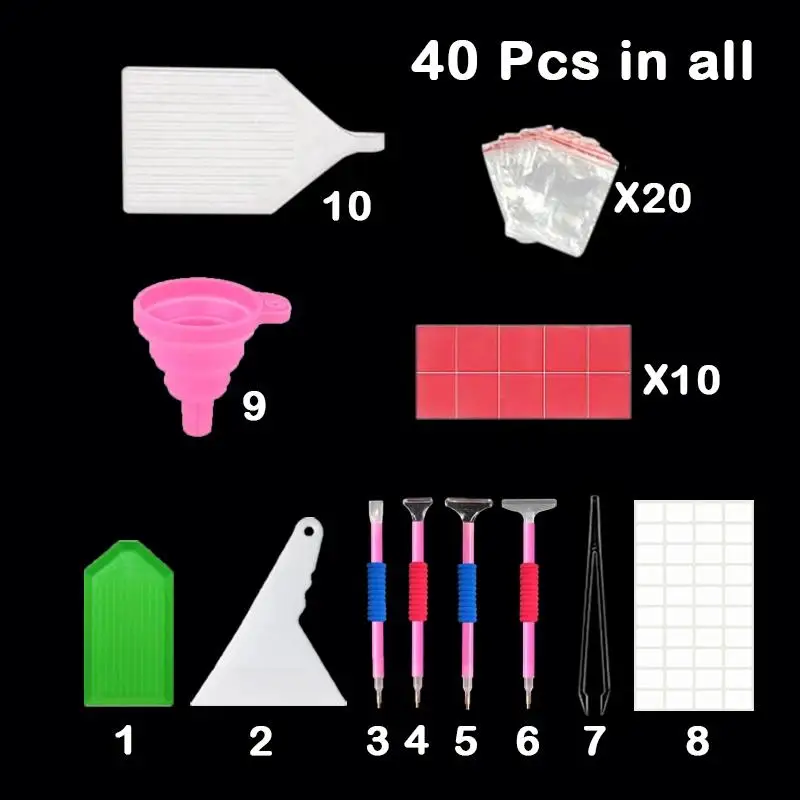 

Diamond Painting Tools Sets with 28 Cells Plastic Storage Box Tools Accessories Sets for Diamond Painting Embroidery Sale