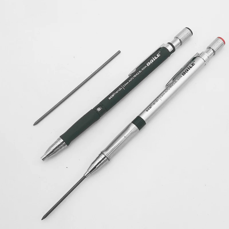 Mechanical Pencil 2.0mm Lead Refill, Black/Blue/Silver Barrel, Automatic Pencil for Exams, Drawing, School, and Office Supplies, 1 Pack image 5