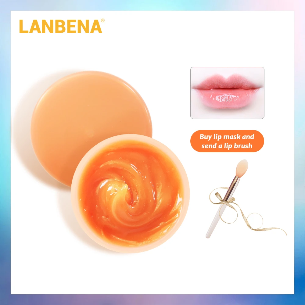 Lanbena маска для губ оранжевая сливки витамина С крем бальзам сна против морщин
