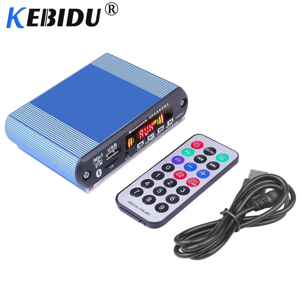 Kebidu DIY Bluetooth MP3 декодер плата модуль 5 в 12 В USB TF fm-радио модуль беспроводной MP3-плеер с функцией записи автомобильный комплект