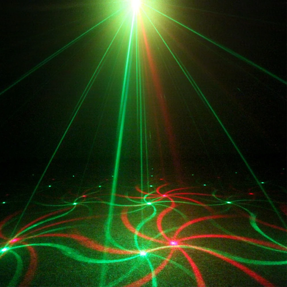 Mini 4in1 Pattern R&ampG Laser Projector Music Activated Stage Lights Effect Christmas For DJ Disco Club Party Show | Лампы и