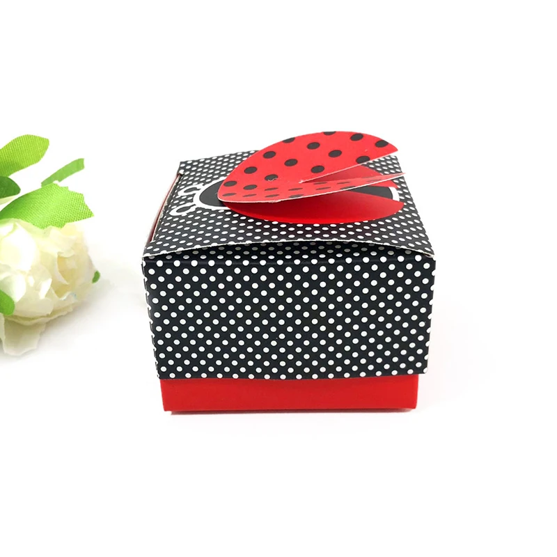 50 шт. 3D Божья коровка с крыльями подарочные коробки мультяшная коробка для конфет