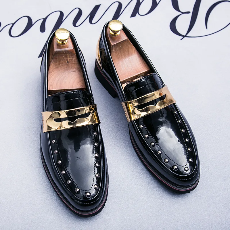 

Brand men's shoes 2019 spring and autumn fashion personality outdoor leisure simple luxury PU dress Loafers large size 45