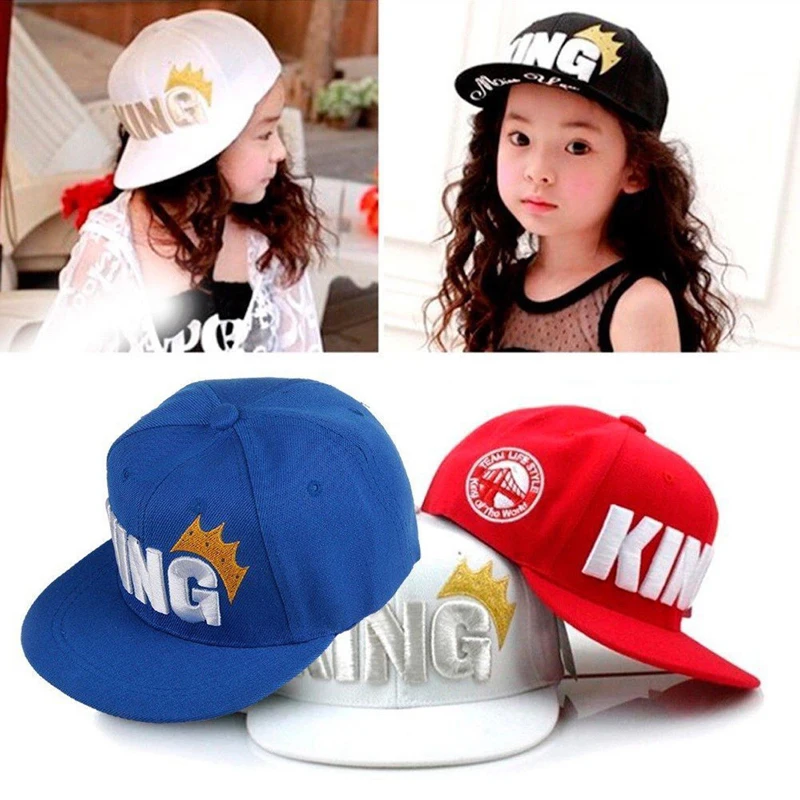 

Бейсболка для маленьких мальчиков и девочек, регулируемая однотонная хлопковая кепка от солнца, в стиле унисекс, с надписью King, 3 цвета, на ле...