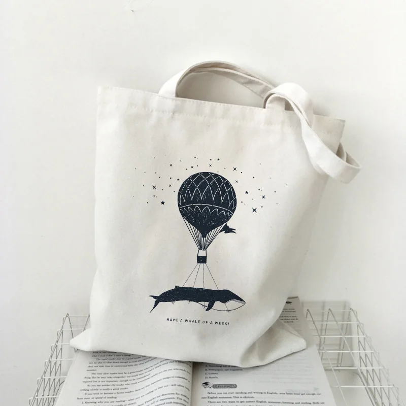 Сумка через плечо с милым принтом в виде воздушного шара Кита звезды Харадзюку