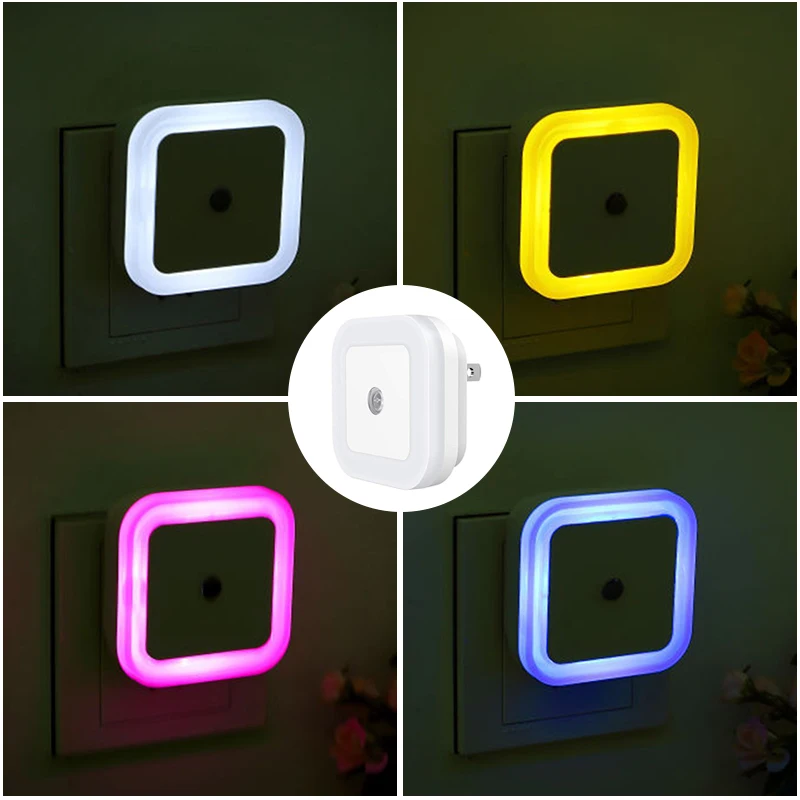 Plug-in LED Night Light Sensor Light 110V / 220V EU Plug / US Plug for Bedroom, Bathroom, Kitchen, Hallway, Stairs