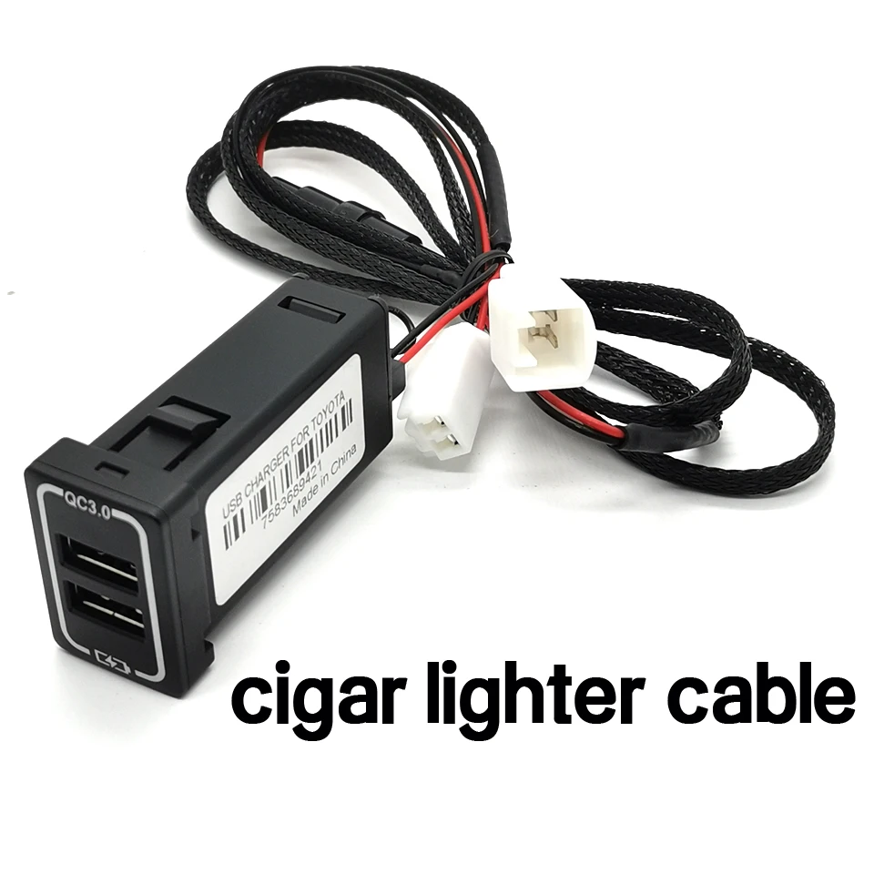 Автомобильное зарядное устройство с двумя USB-портами 12 В адаптер QC3.0 для Toyota COROLLA