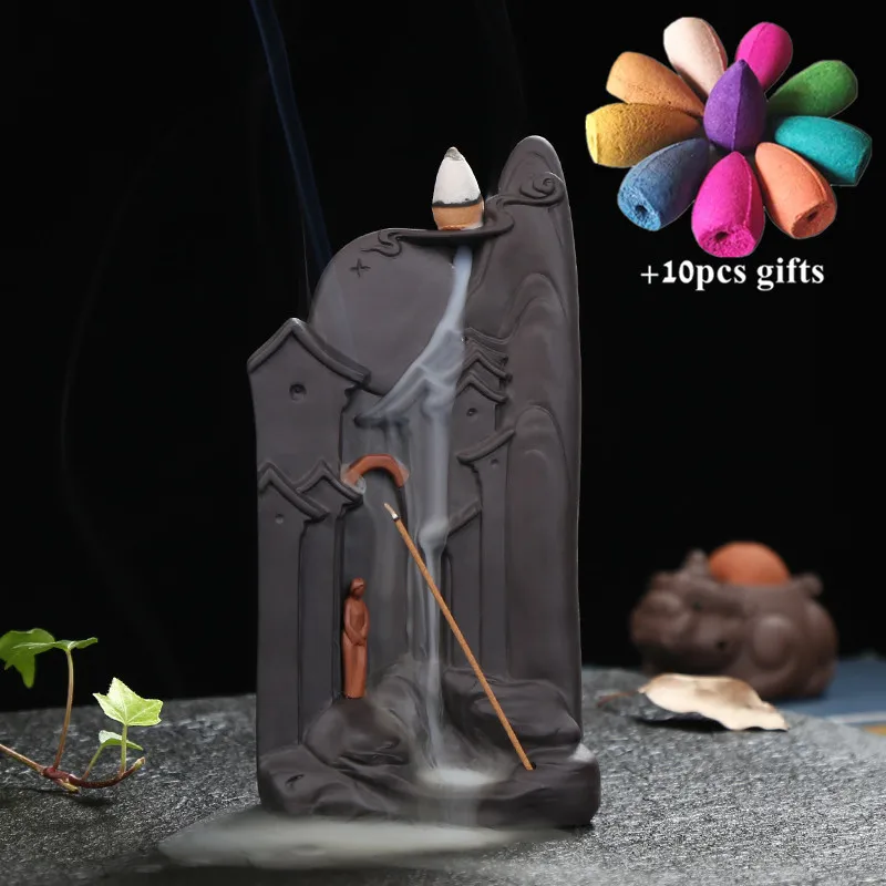 Керамическая курильница для благовоний с обратным потоком подставка из