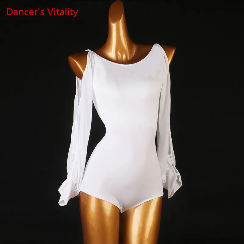 

Latin Dance Female Adult Child Top Modern Dancing elegant Long Sleeve Body Suit Practice Clothes Custom Performance Onesies