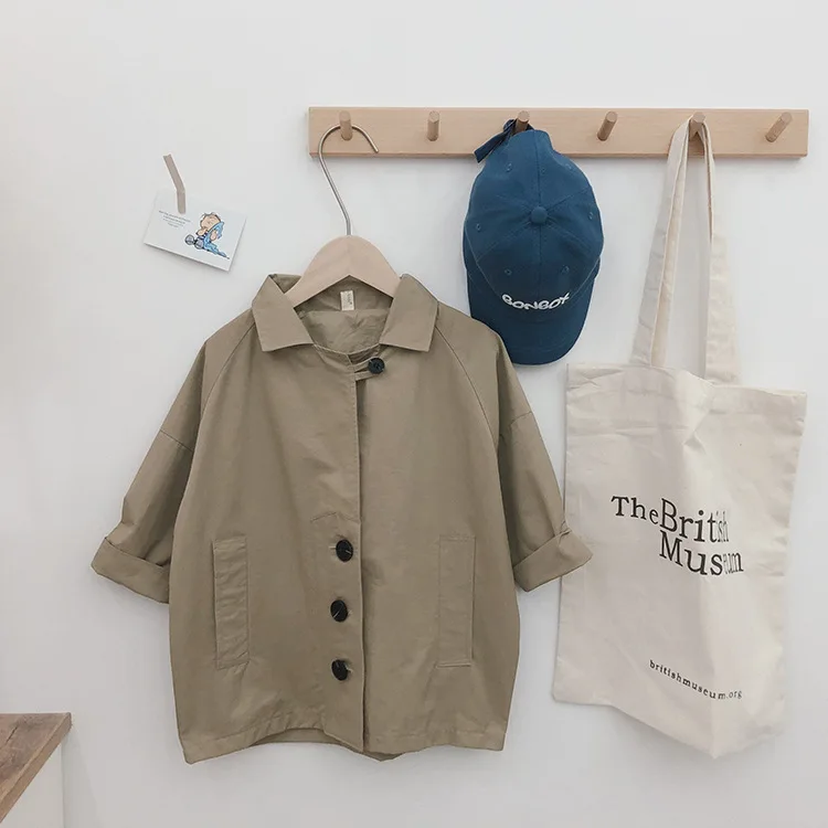 Осенний модный Тренч в Корейском стиле большого размера для мальчиков
