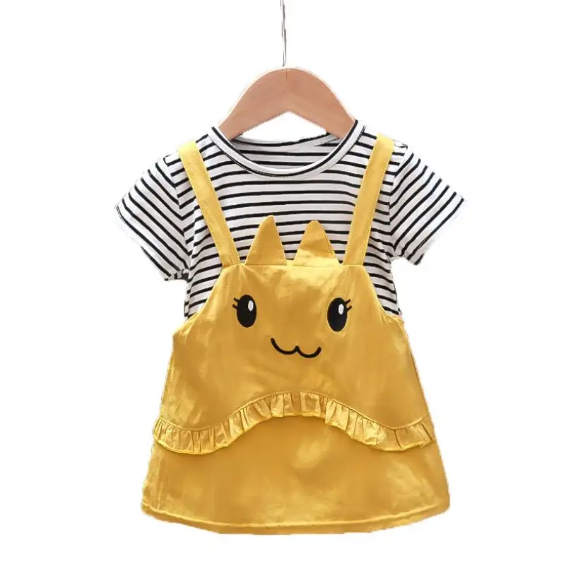 Летнее платье для девочек комбинированное новорожденных вечерние дня рождения с