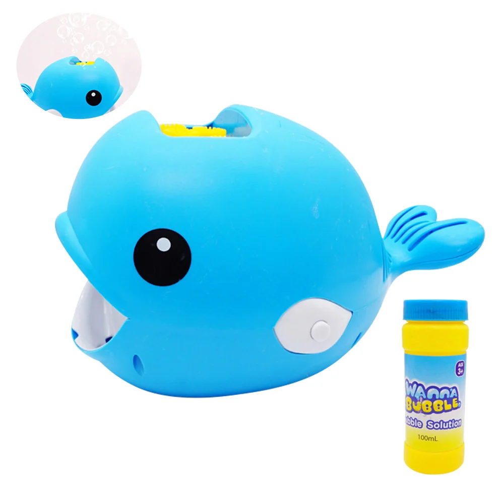 Синий Игрушка-головоломка для улицы, Кит, пузырчатая детская игрушка для ванны, машина для создания пузырьков, ванна для купания, мыльница, игрушки для детей с музыкой - Цвет: Синий