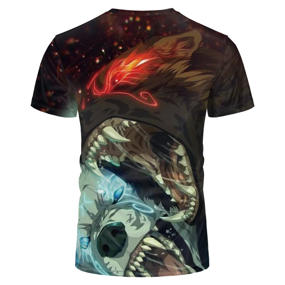 

Summer 2021 Latest Animal Wolf T Shirt Men 3D Print Cute Funny T-shirt Fashion O-neck Casual Short Sleeve harajuku Anime t-shirt