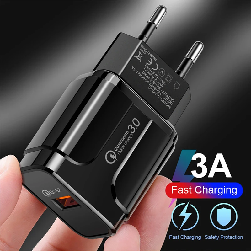 Быстрая зарядка 3 0 USB зарядное устройство 18 Вт QC быстрое EU US Plug адаптер настенное