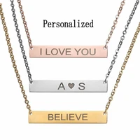 custom jewelry stainless steel necklace letter words name customized necklaces for couple men women lovers lady girls boys gift