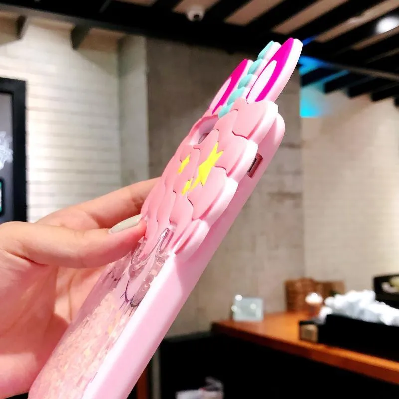 Мультяшный чехол для iPhone 11 Pro XR XS X Max 5 5s 6 6s 7 8 Plus 3D Блестящий милый с единорогом