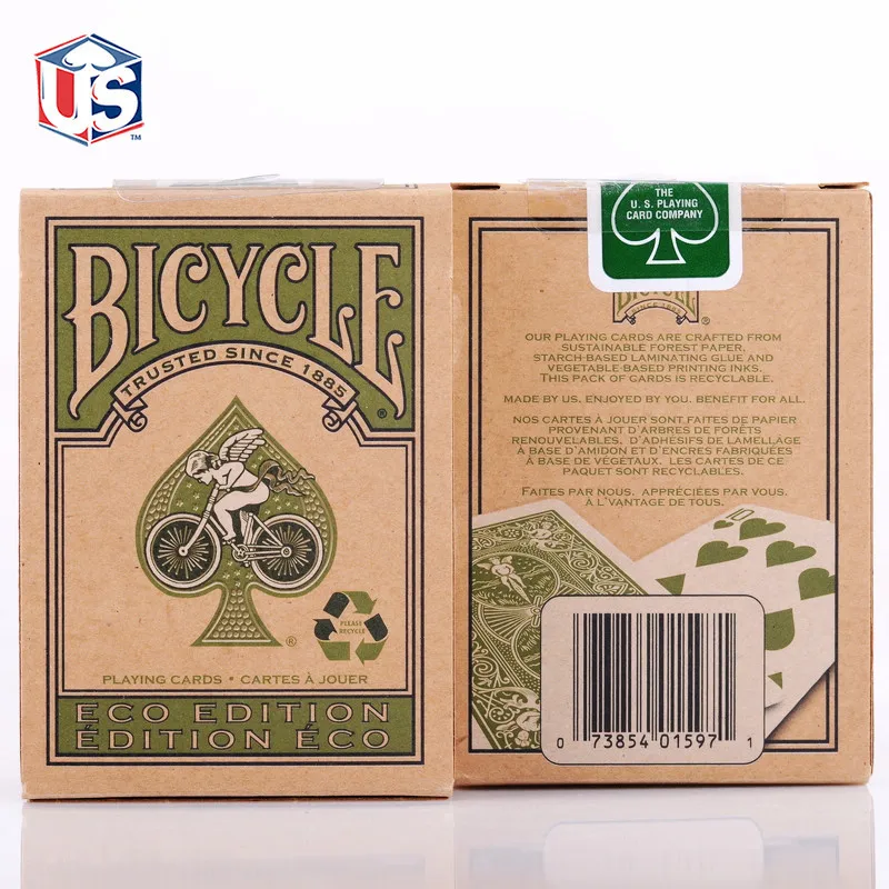 Игральные карты Bicycle Eco Edition Зеленая Колода покерный размер USPCC Райдер