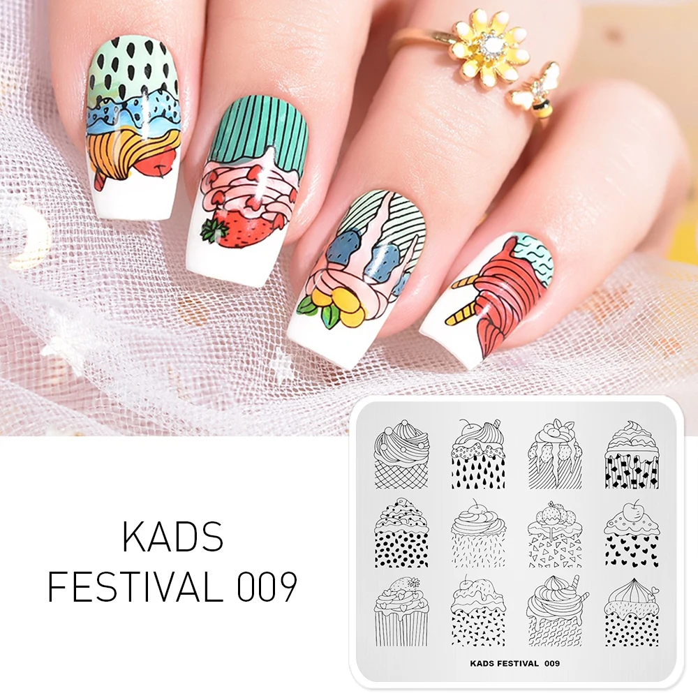 1 шт. 7 см * 8 сладкий торт шаблон для стемпинга ногтей DIY изображения инструменты