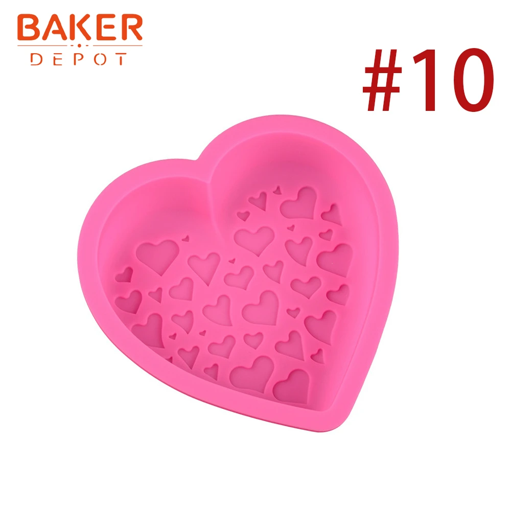 CDL-028 BAKER DEPOT, силиконовая форма для торта, сердце, форма для выпечки тортов, большие торты, хлебная выпечка, инструмент для кекса, форма для пиццы, сделай сам, на день рождения - Цвет: CDL-028