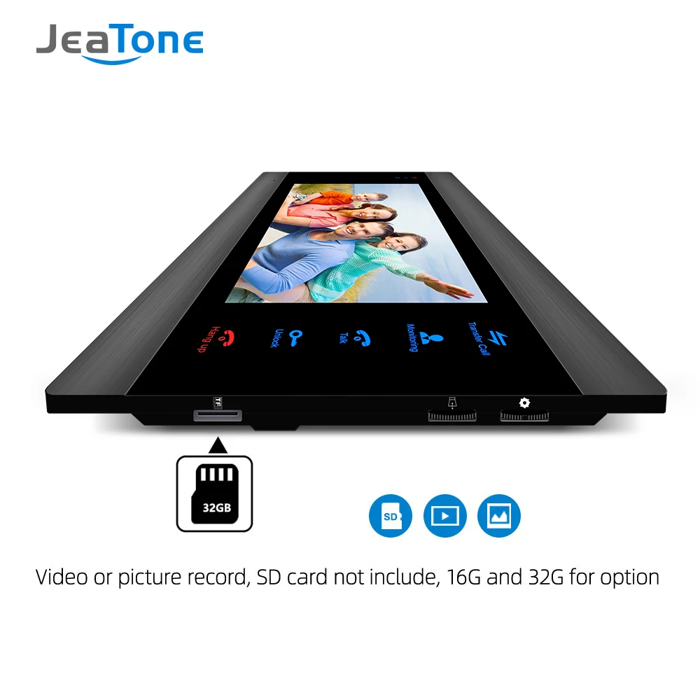 Jeatone 1200TVL Видео дверной телефон система для дома широкоугольный звонок 7 дюймовый
